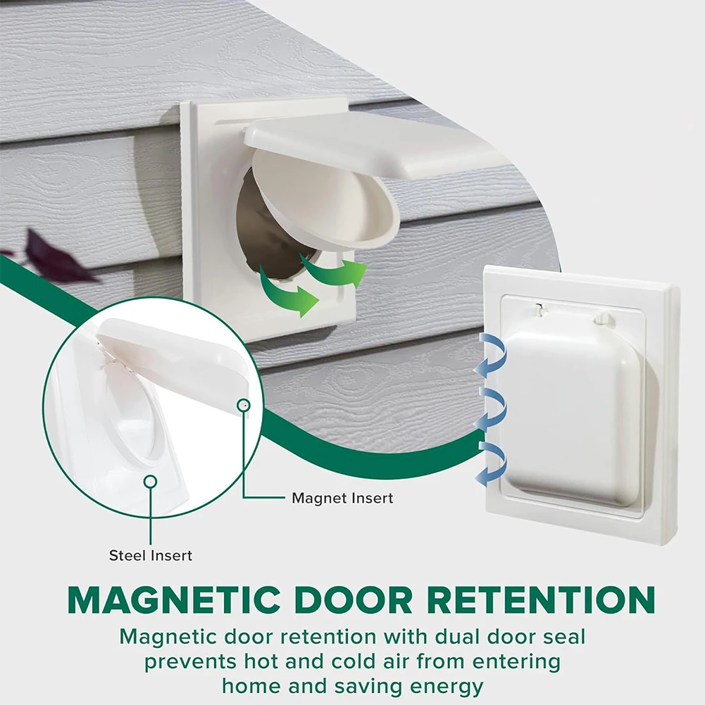 Dual Door Dryer Vent Cover Screws Dryer Exhaust Vent Cover Easy Installation House Exterior Safe air vent cover
