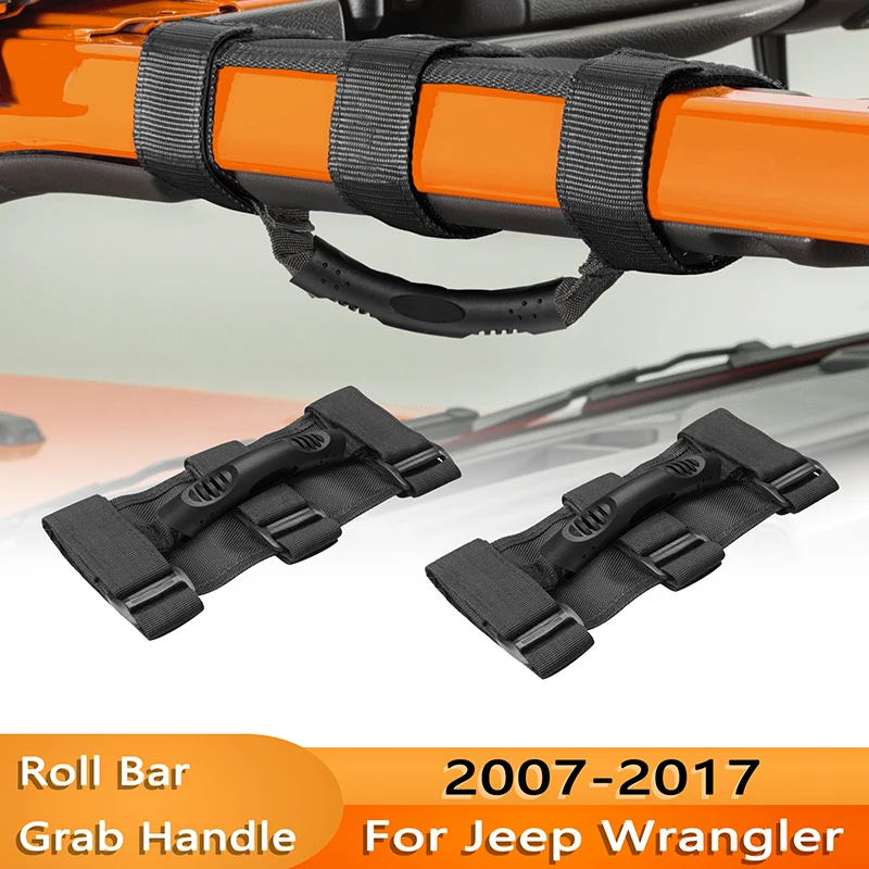 

1 PCS Roll Bar Grab Handles Grip Strap Roof Handles For Jeep Wrangler Oxford Armrest Top Grab Handles Interior Accessories