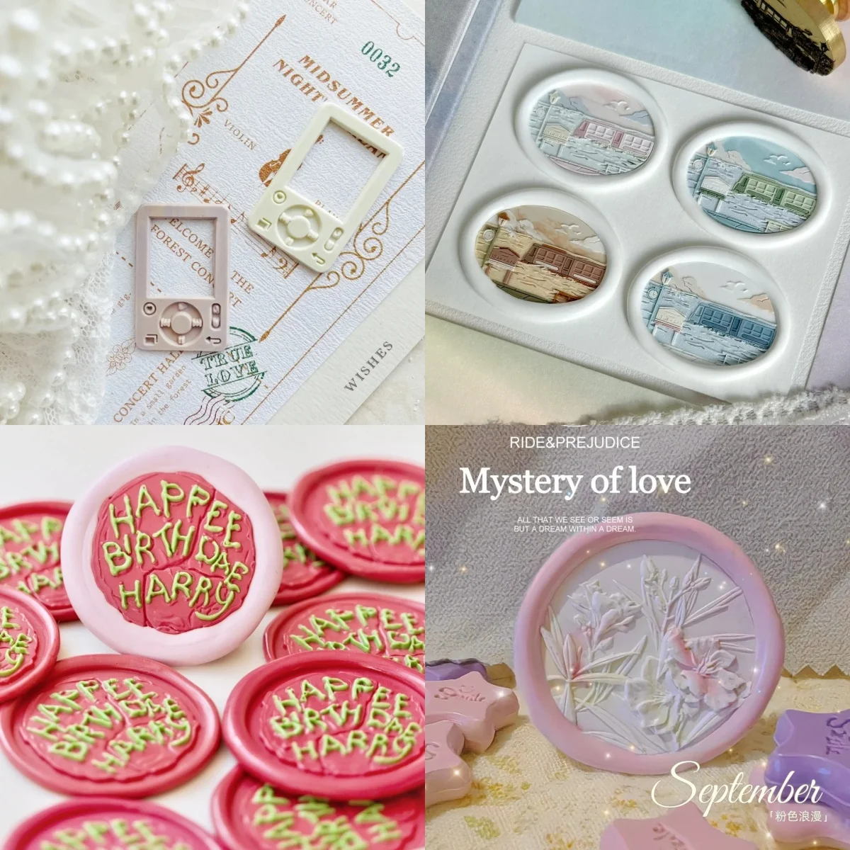 Stamp Toy Fire Seal Seal Head Multi-Layer Fine Carved Special Relief Copper Head Handmade Diy Invitation Envelope