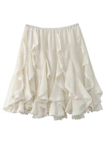 CHIC VEN Korean Women Skirts A Line Loose Casual New High Waist Irregular Lace Half Length Female Skirt Spring Summer 2025 - Image 5