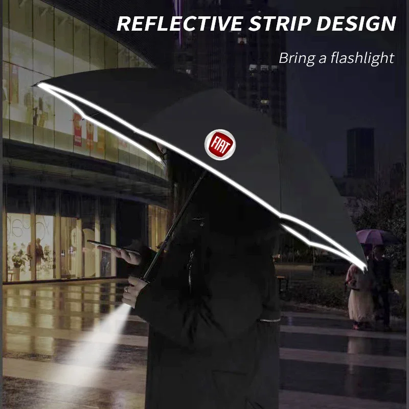 

For FIAT Abarth 500 Panda Bravo Punto Ducato Freemont Tipo Linea Stilo Car Fully Automatic Reflective Umbrella Folding Sunshade