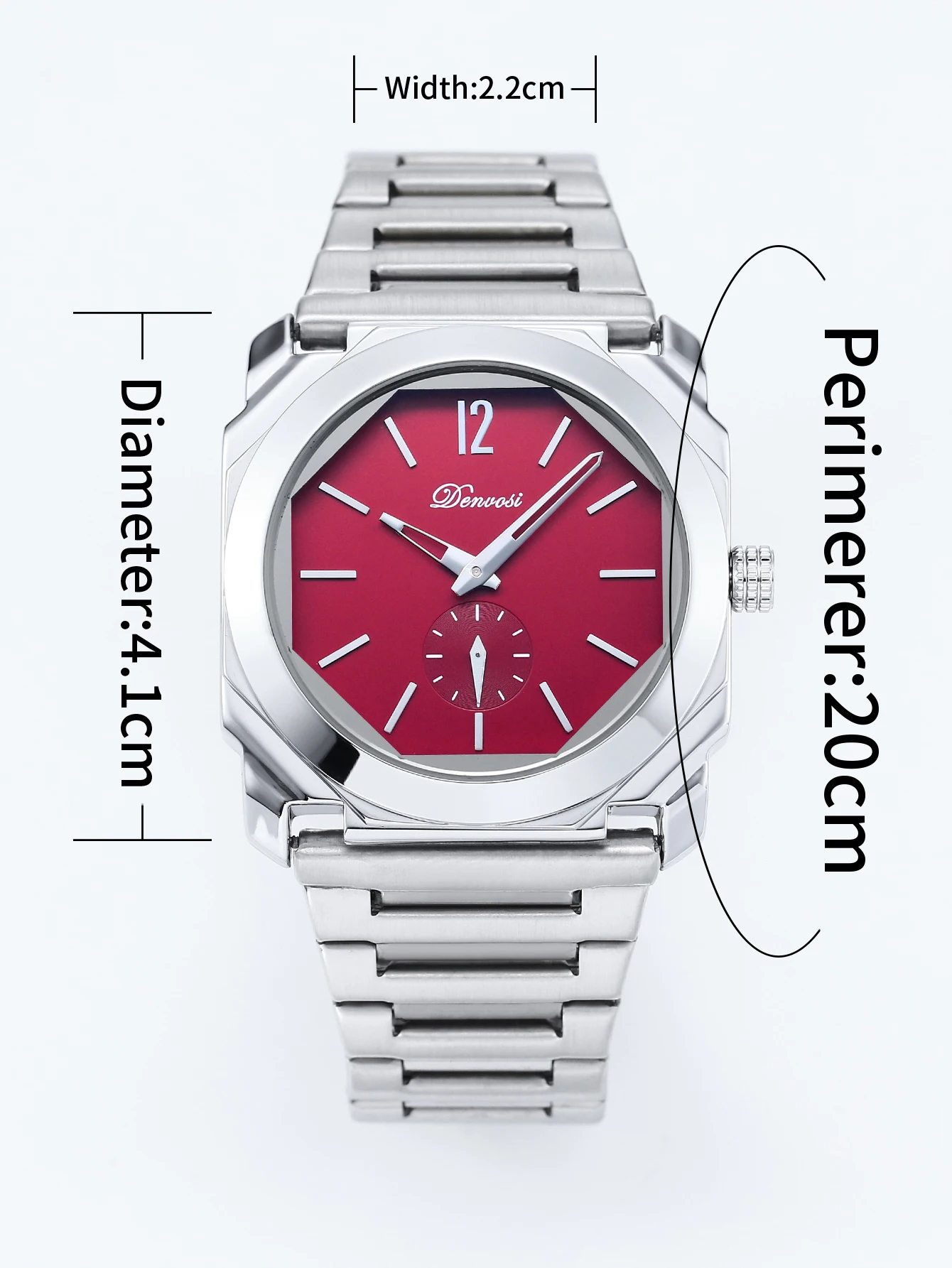Men's Luxury Octagon Dial Stainless Steel Minimalist Wristwatch