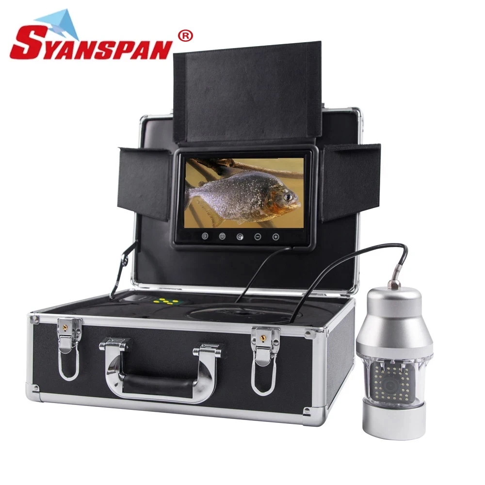 50m 360° Rotating Underwater Camera for Fishing Inspection Exploration  SYANSPAN WiFi 36LED Fish Finder Detector 7LCD Monitor