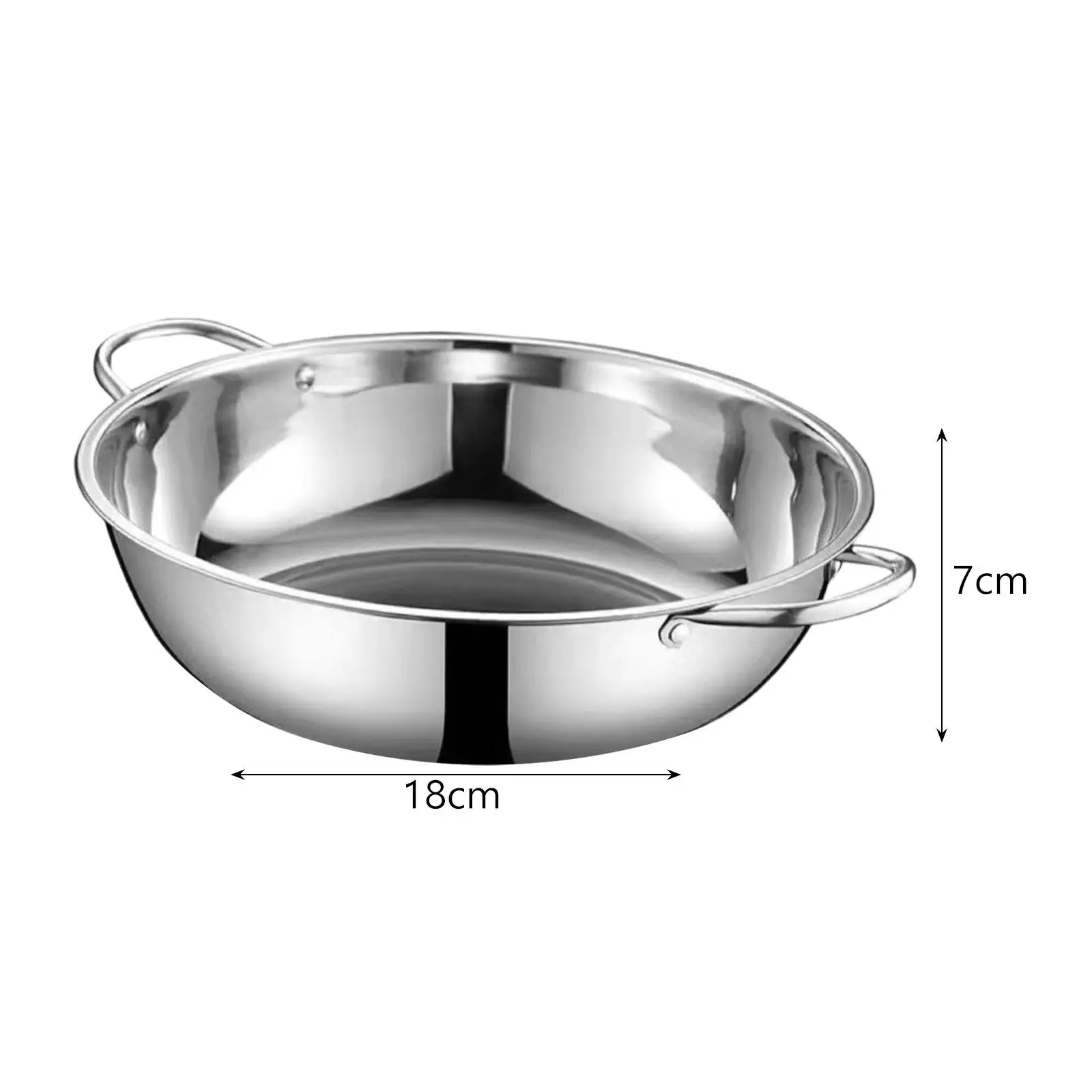 Stainless Steel Hot Pot Shabu Shabu Pot for Induction Cooker Thick Stockpot for Restaurant Festivals Picnic Christmas Barbecue