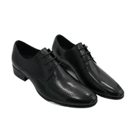 Spring New Men's Business Dress Shoes Leather Pointed Lace Up Casual Shoes 1