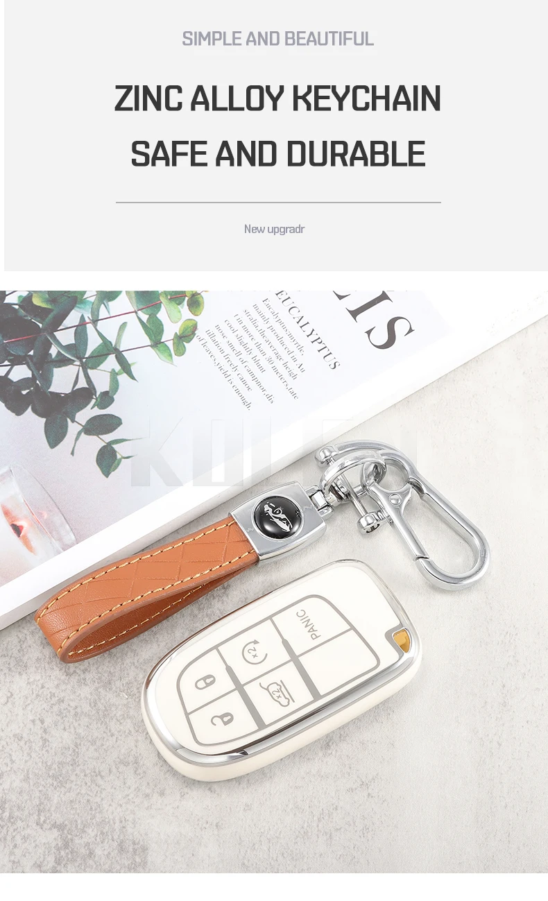 TPU Car Remote Key Case Cover Shell per Jeep Renegade Grand Cherokee per Dodge Ram 1500 Journey Charger Challenger Fiat Durango - S56b03f2235b841a3a204a1fe8b662c9cb