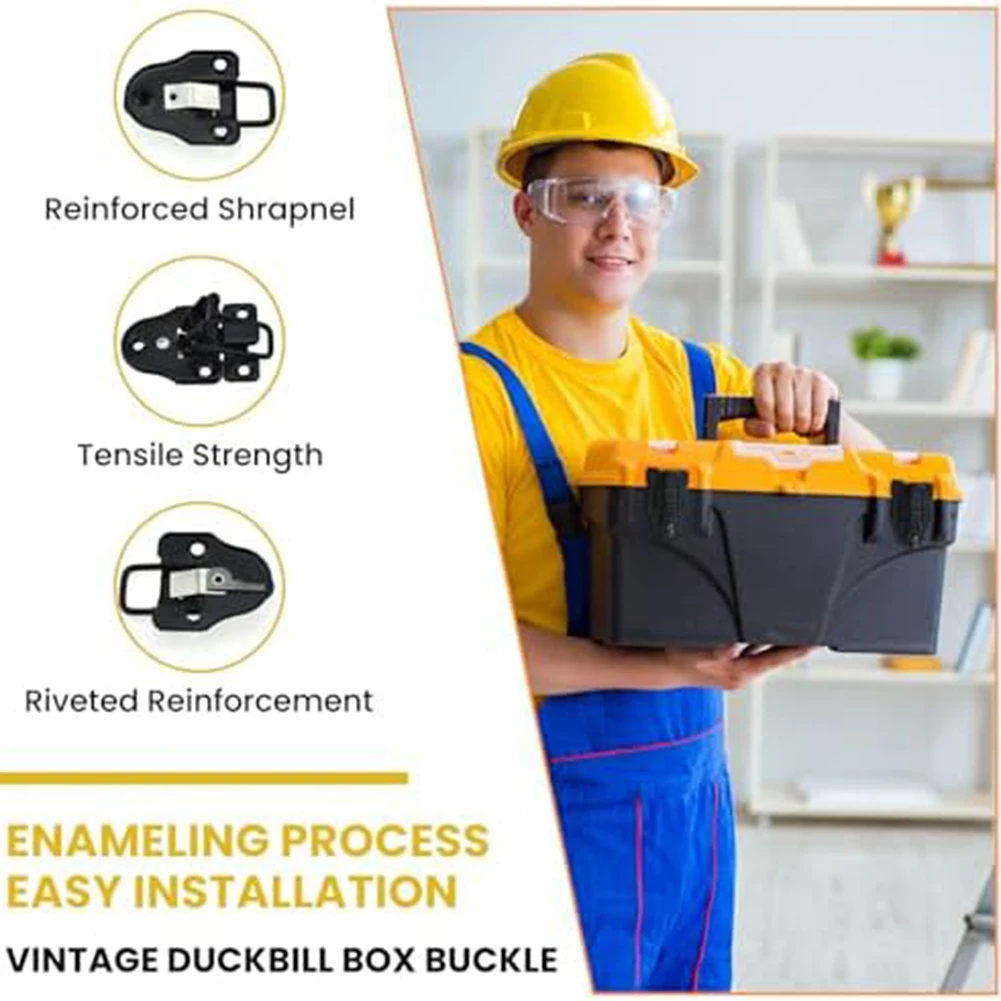 Description Picture 6 of itemCabinet Locks Black Classic Duckbill Locks DIY Projects Anti-rust Black Coating Easy Installation Hardening Screws