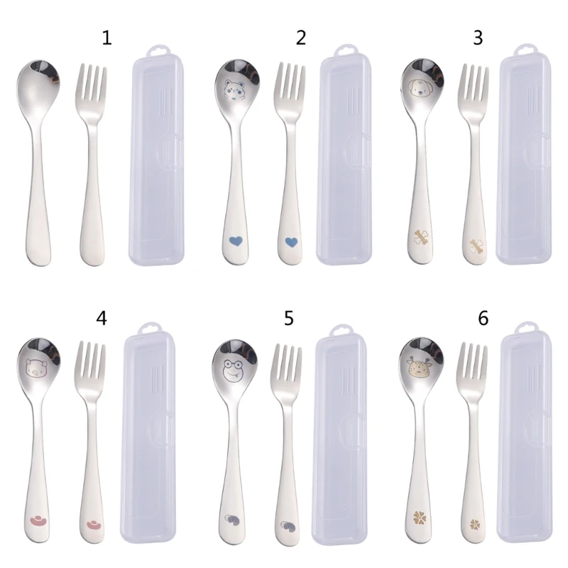 Baby Cutlery Self-Feeding Spoon & Fork Set Toddler Multipurpose Noodle Feeding Grade Children Dinnerware For silicone feeding spoon silicone cutlery set learning spoons fork spoon set baby cutlery