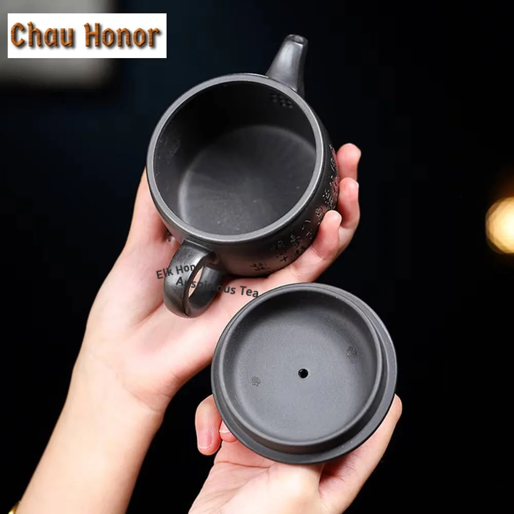 220/240ml Yixing Purple Clay Tea Pot Handmade Raw Ore Black Mud Teapots Authentic Tea Maker Kettle Customized Tea Set Collection