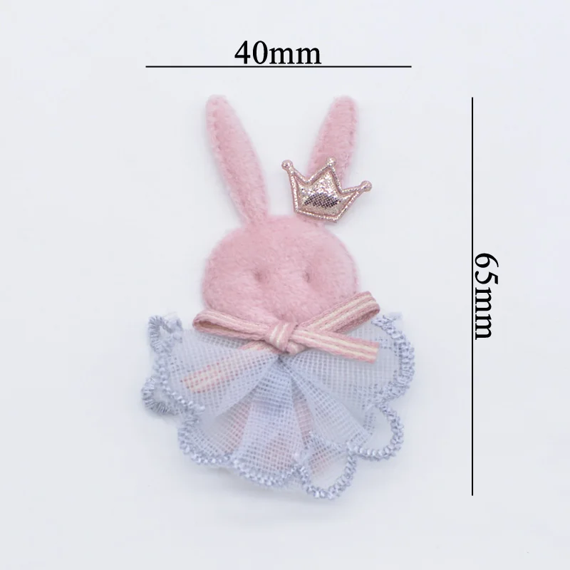 10Pcs DIY 의류 모자 양말 장갑 신발 장식 패치에 대 한 귀여운 토끼 메쉬 스커트 패브릭 바느질 머리 장식 액세서리 Applique