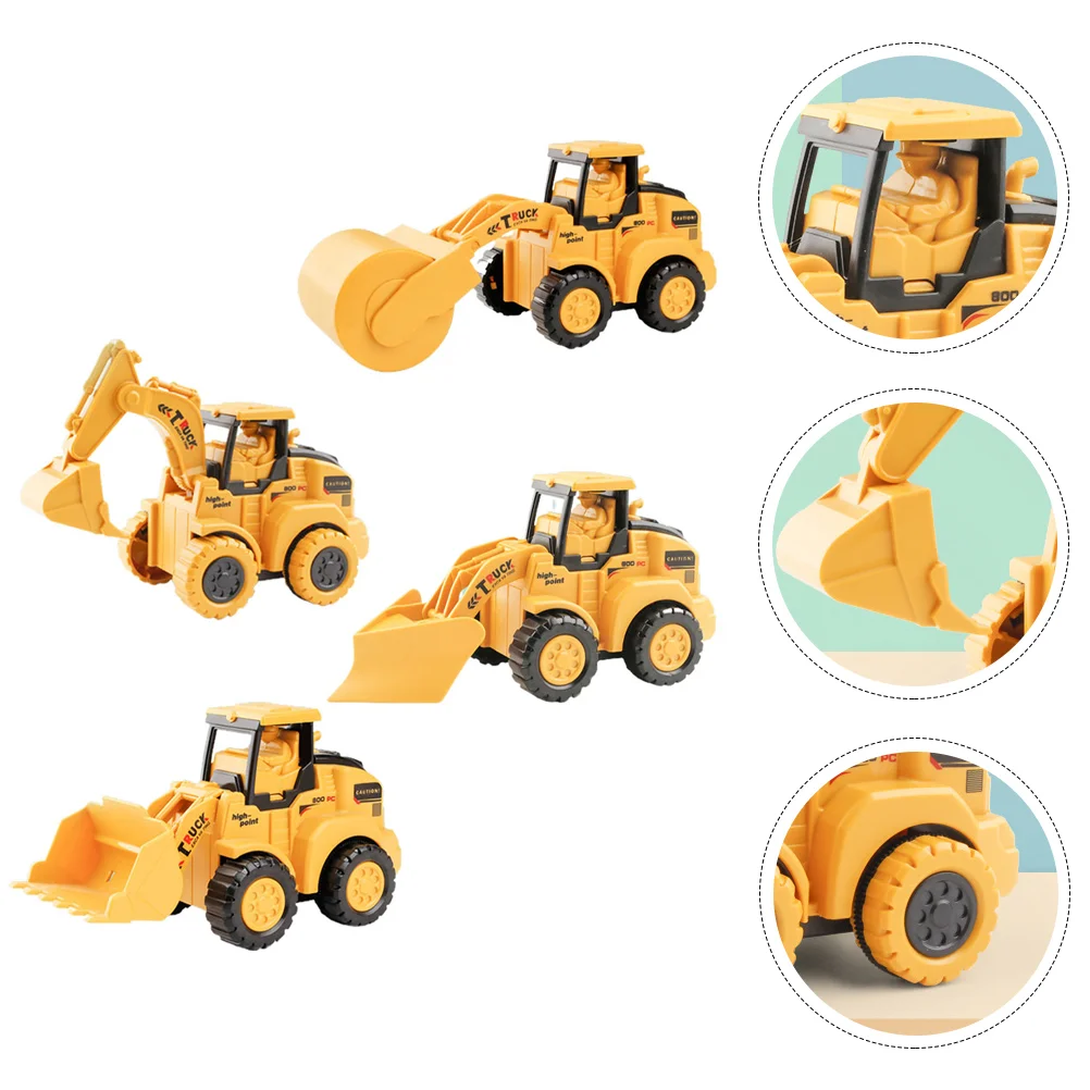 

4 Pcs Childrens Toys Excavator Truck Model Construction Vehicle Puzzle Car Engineering Simulation Vehicles Baby