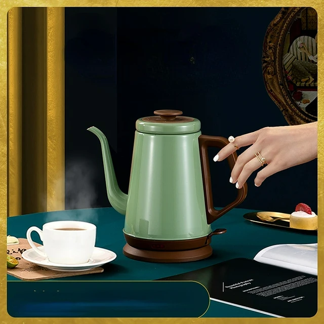 Retro Green Light Luxury Electric Kettle Stainless Steel Tea