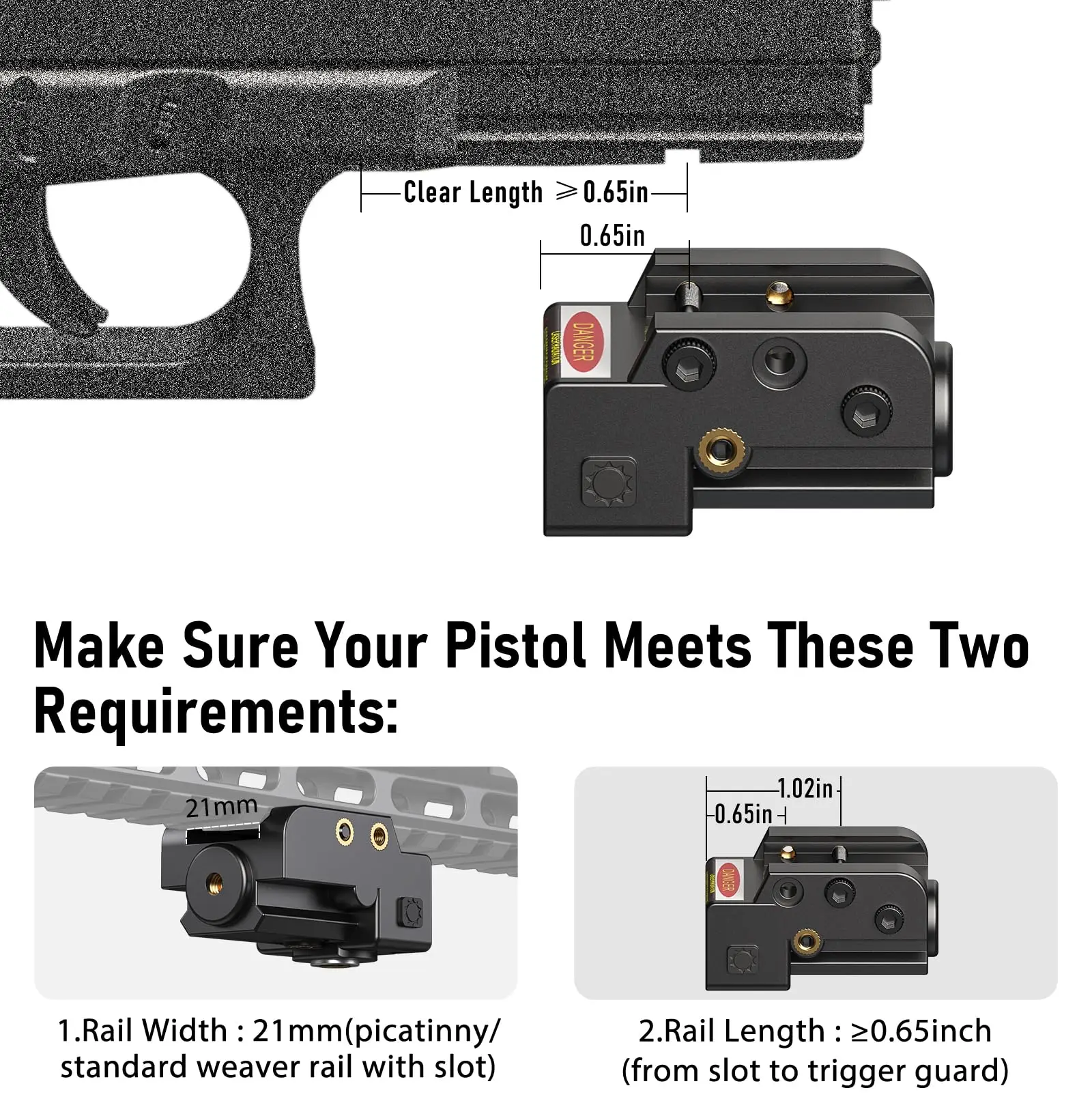 Laser Sight EZshoot Class IIIA Red Magnetic Rechargeable for Pistol Rifle