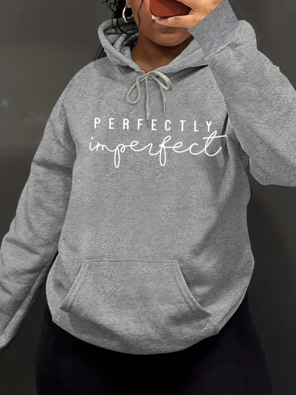 Letter Print Hoodie, Drawstring Casual Hooded Sweatshirt For Fall & Spring, Women's Clothing 2