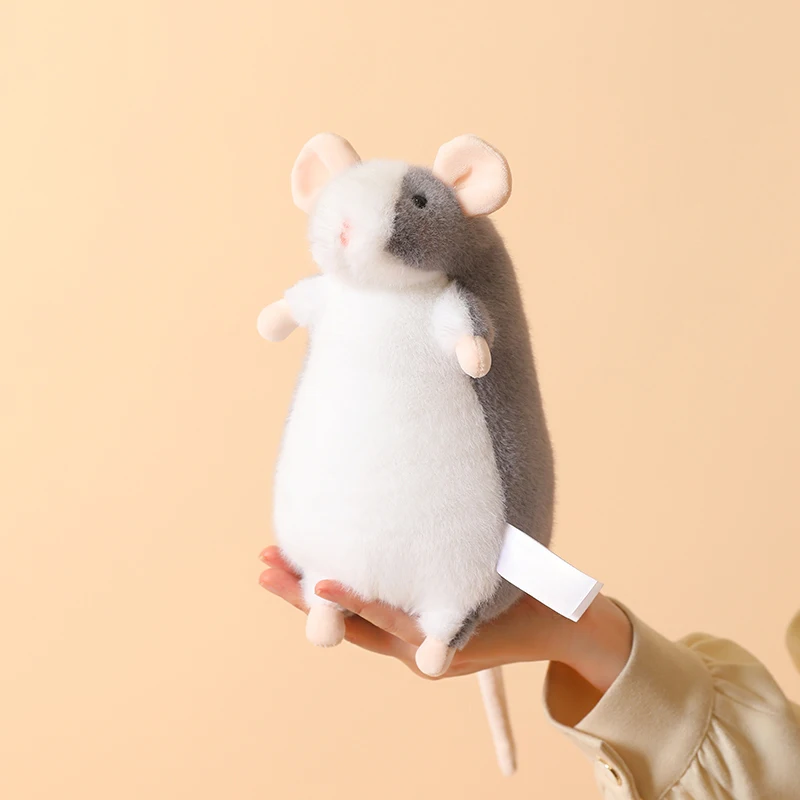 귀여운 팬시 쥐 인형, 정교한 시뮬레이션 동물, 팬시 쥐 장난감, 매우 부드럽고 피부 친화적인 친구가이드, 어린이를 위한 선물