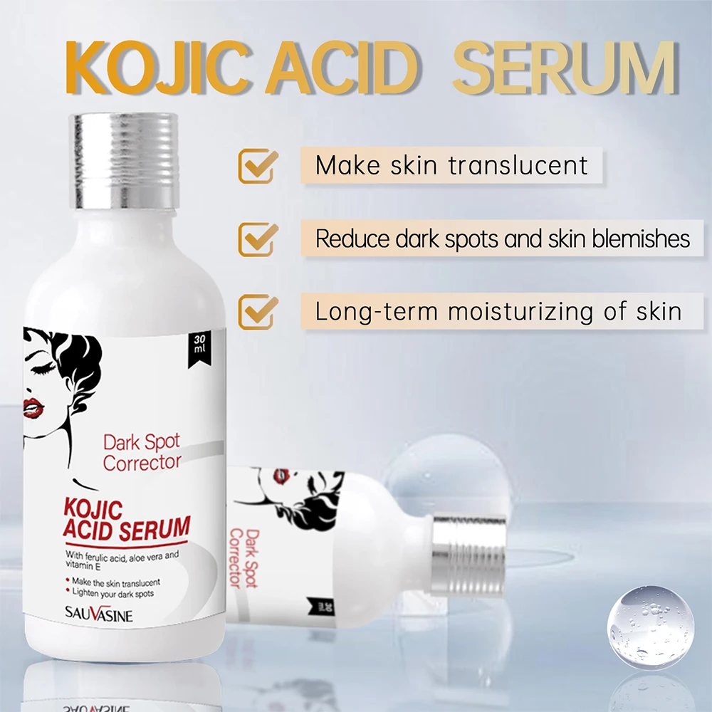 30ml Kojic Acid Serum Strong Brightening Whitening Cream Spots Fine Lines Lighten Skin Tone Rejuvenating Antiage Face Skin Care 2