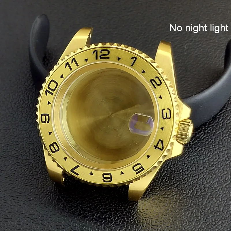 40MM Sapphire Glass GMT Bidirectional Rotation Watch Case with Accessories