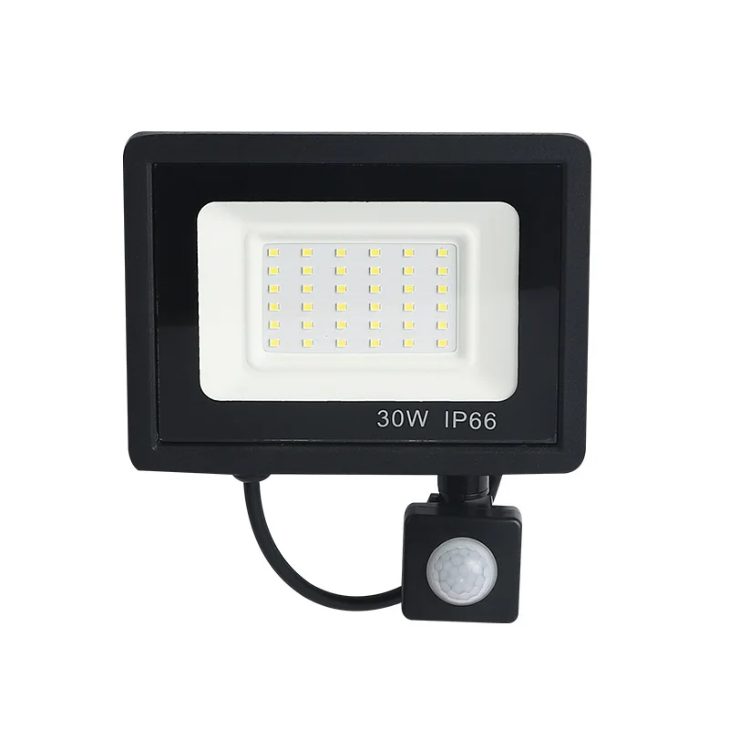 Luz de inundación LED con sensor de movimiento de 30 W, luz blanca de 6000  K, 3500 lm (máximo), IP65 impermeable proyector de seguridad con PIR para