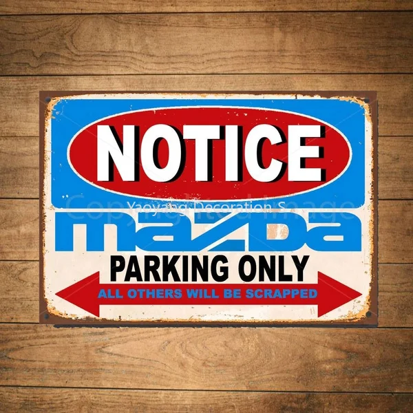 Avviso Mazda Parking Only Blechschild Parkplatz Garage Posto Auto Coperto Targa In Metallo Poster In Metallo Decorazione In Metallo Pittura
