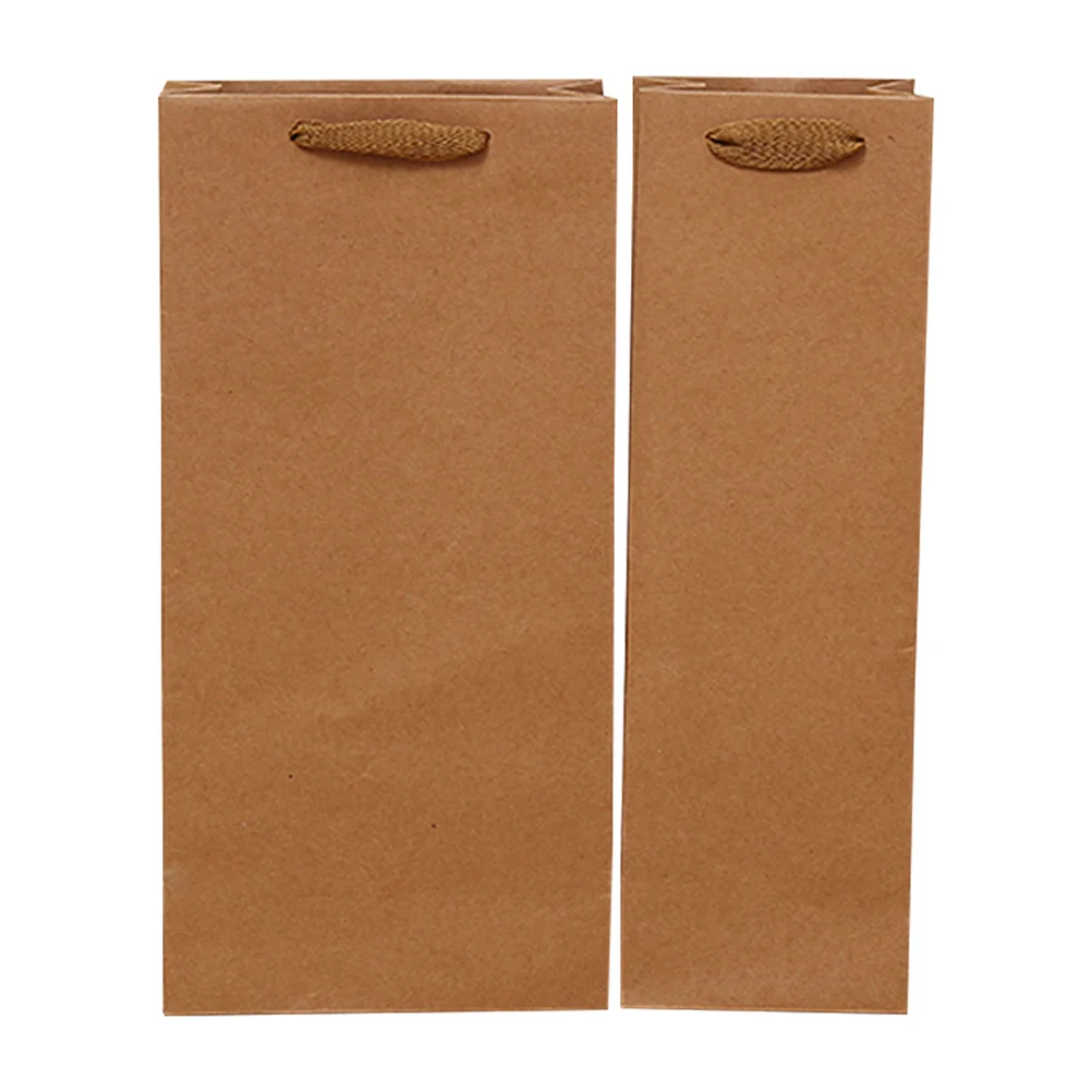 

12/24pcs Kraft Paper Red Wine Hand Bag Single Double Vessle Paper Wine Drinks Packaging Bag Champange Bottle Storage Bag