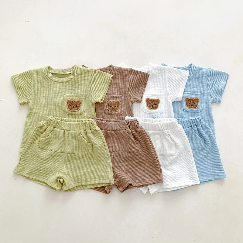 Baby Boys Summer Clothing Set Cotton Tee And Shorts