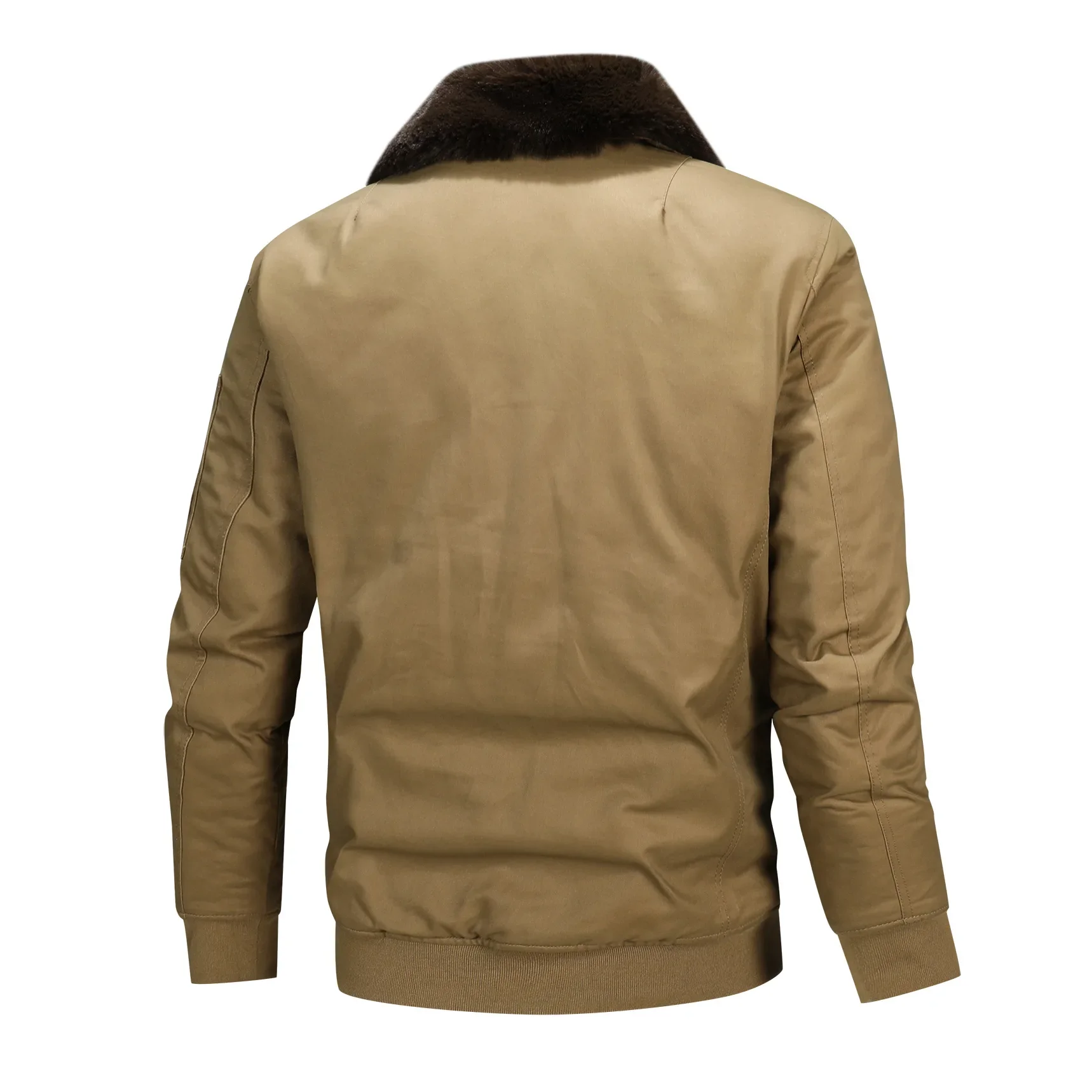 Description Picture 6 of itemMilitary Multi-pocket Thicken Warm Cargo Parkas Fur Collar Pilot Windbreaker Tactical Jacket Autumn Winter Bomber Jackets Men