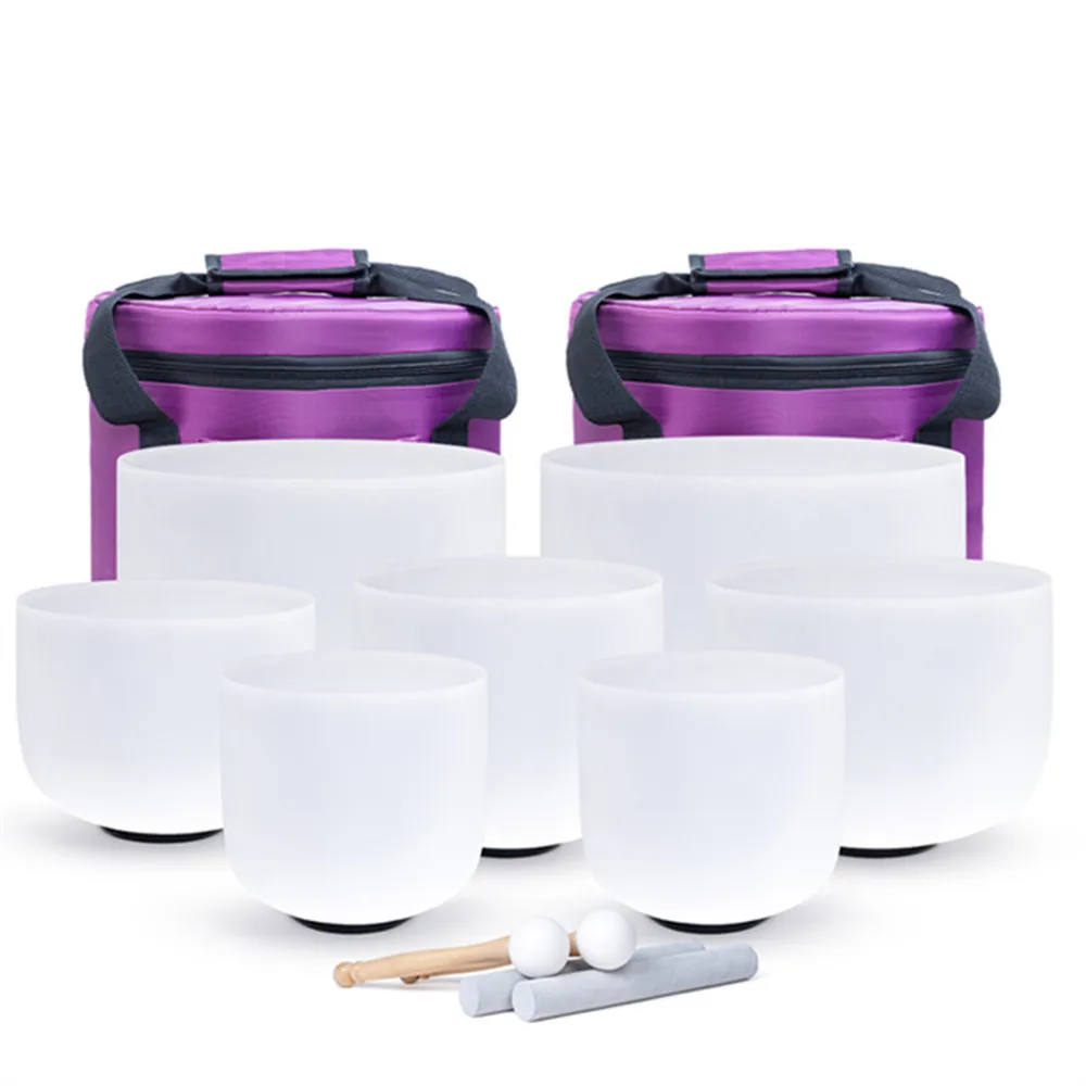 新品・432hz】クリスタルボウル 7チャクラセット（上位モデル） ケース付き