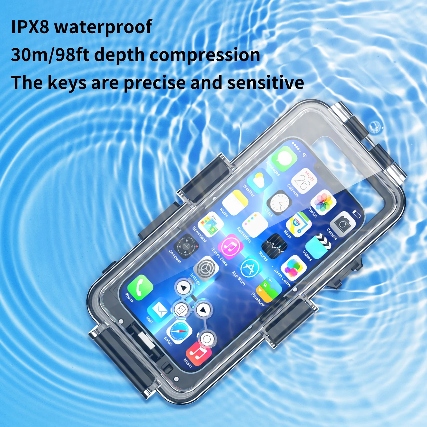 iphone 13 pro case leather 30M 98FT Universal Professional Diving Phone Case For iPhone 14 12 11 13 Pro Max XR X XS Max 8 Depth Underwater Waterproof Cover iphone 13 pro case leather