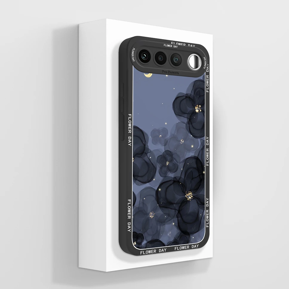 Aesthetic Floral Liquid Silicone Camera Protective Case - Soft & Smooth Cover