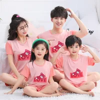 Family Look Pajamas Sets Summer Cotton Night Set Parent-child Sleepwear Family Matching Outfits Mommy and Me Clothes Pyjamas Set 2