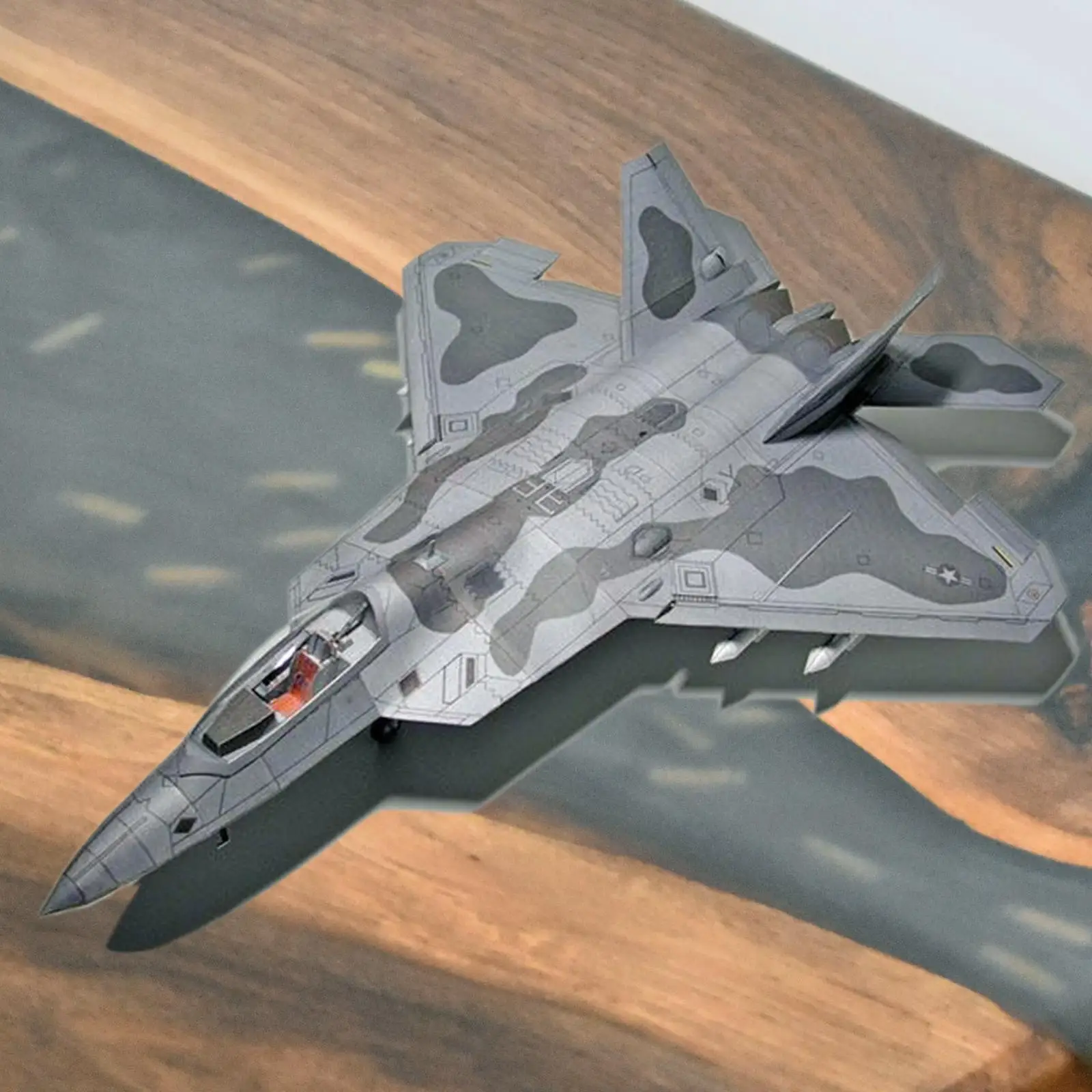 3D F22 Fighter Assemble Paper Model Kit 1:33 Scale DIY Toys Education Toys Building Papercraft for Kids Children Collectables