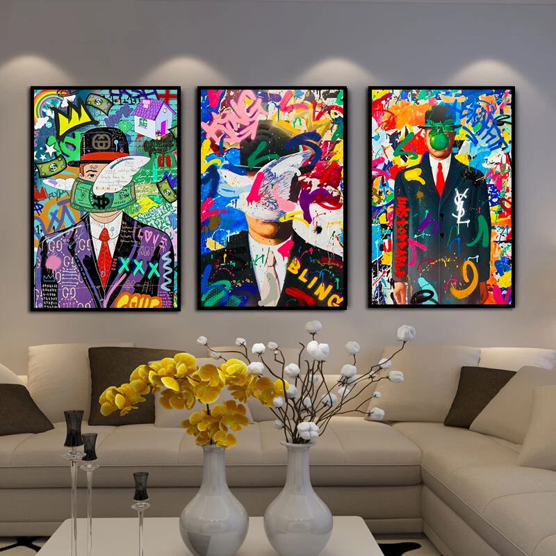 

Surrealism Abstract Figure Prints Painting Wall Art Street Artisc Fashion Animation Picture Poster Canvas Living Room Home Decor