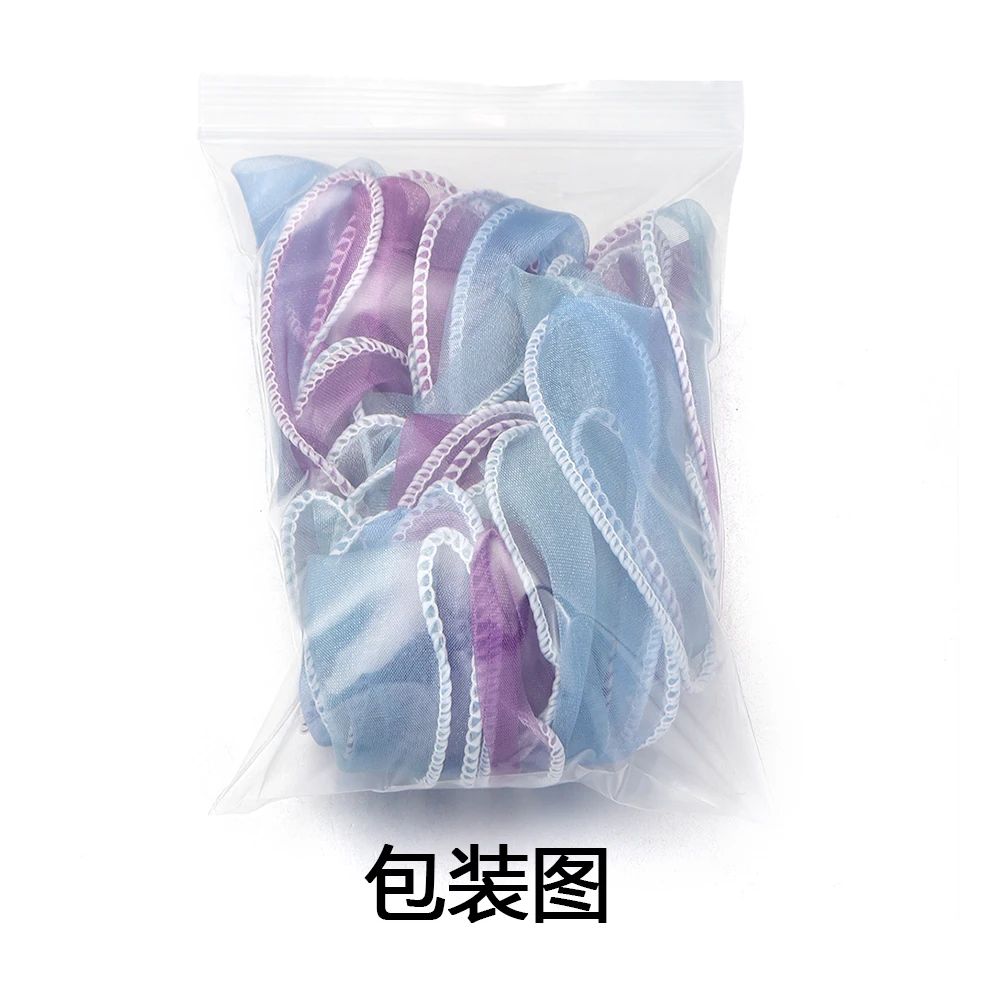 5야드/롤 6cm 피쉬테일 오간자 새틴 리본 반사 무지개빛 웨이브 엣지 리본 선물 포장 DIY 헤어 장식 리본
