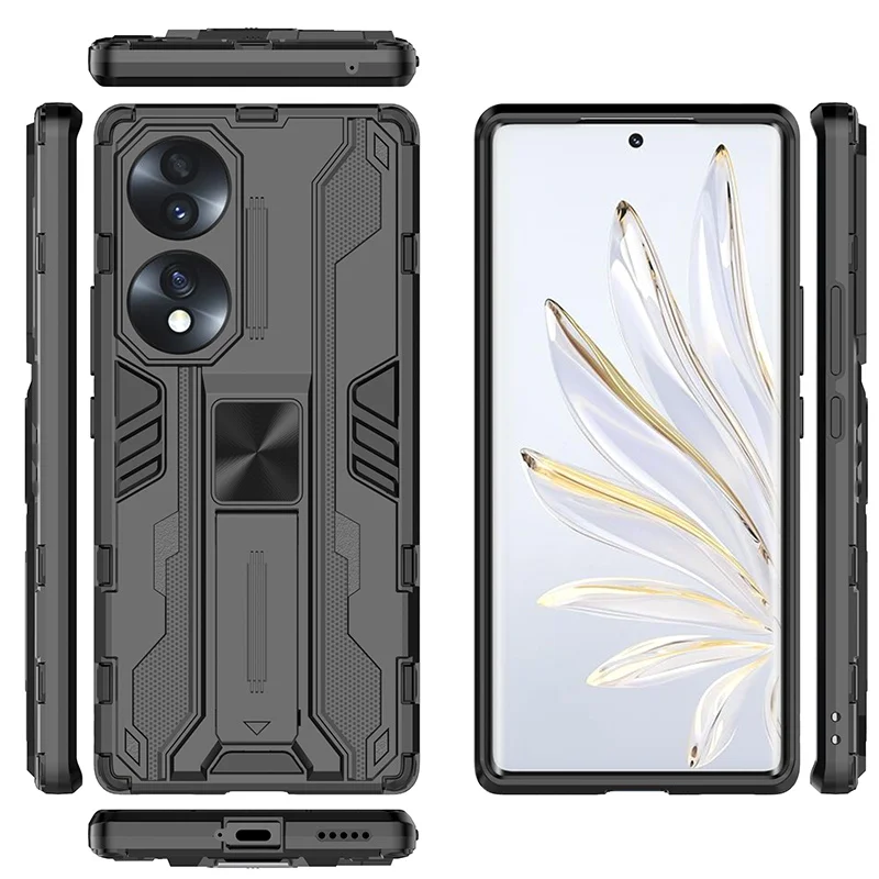 Enhanced Armor Shockproof Case with Magnetic Stand Holder - Hard PC Back Cover