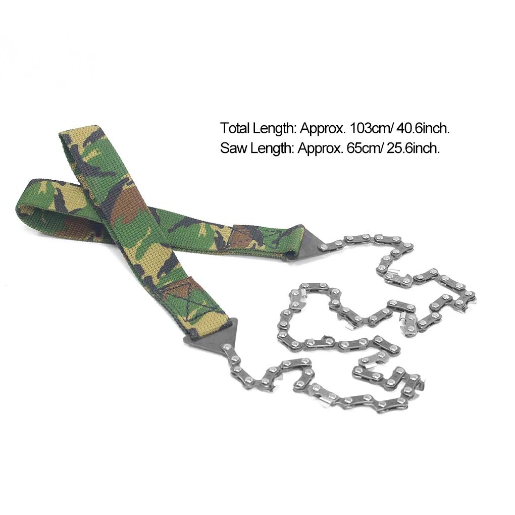

11 33 Tooth Garden Tools 24inch Portable Survival Hand Chain Saw Zipper Outdoor Wire Saw Handheld Chains Saw Wood Cutting Tool