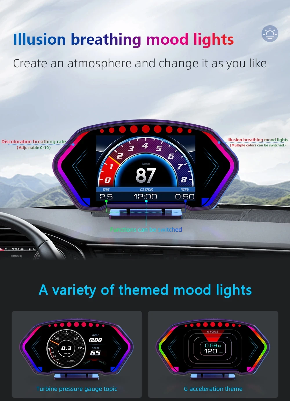 P3 HUD OBD2 GPS ڵ  ÷,  ڵ ӵ  ,  µ  溸  跮