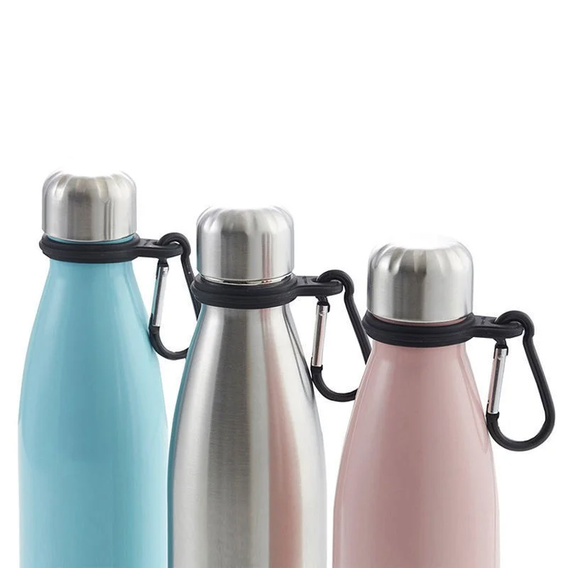 Water Bottle Holder 1/2PCS Aluminum Sports Kettle Buckle Outdoor Carabiner Water Bottle Holder Rubber Buckles Hook Camping Hiking Tool