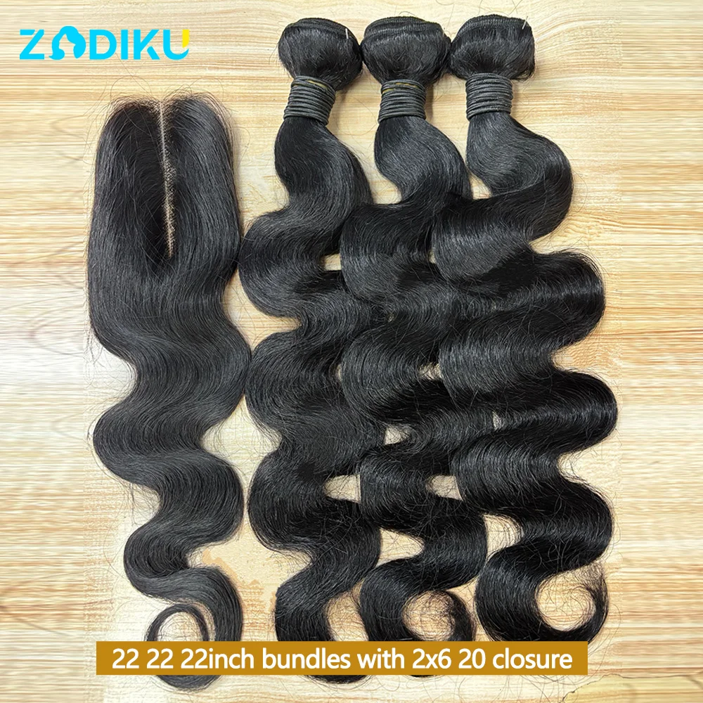Körper Welle Bundles Menschliches Haar Mit Verschluss Rohes Haar Bundles 100% Menschliches Haar 3/4 Brasilianische Menschliches Haar Bundles 2x6 HD Spitze Verschluss – Detail 2