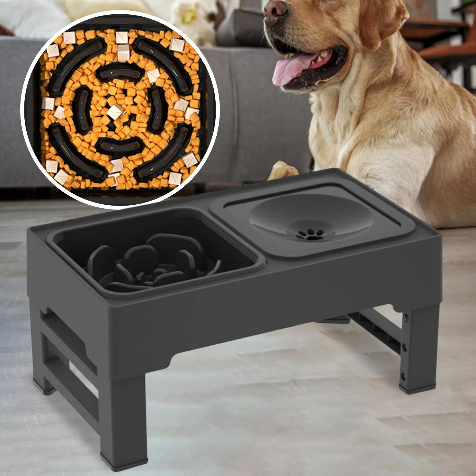 Pet Dog Bowl Elevated Feeder Drinking Eating Feeding Bowl Kitten Food Bowl for Home Outdoor Use