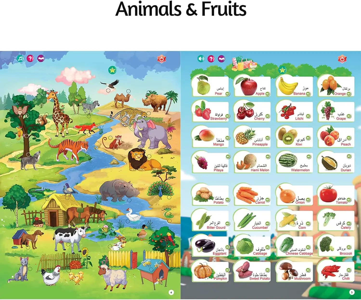 New 2-in-1 Arabic English Sound D Book Interactive Talking Book Early Educational Reading Toy for Muslim Toddlers Boys Girls 3