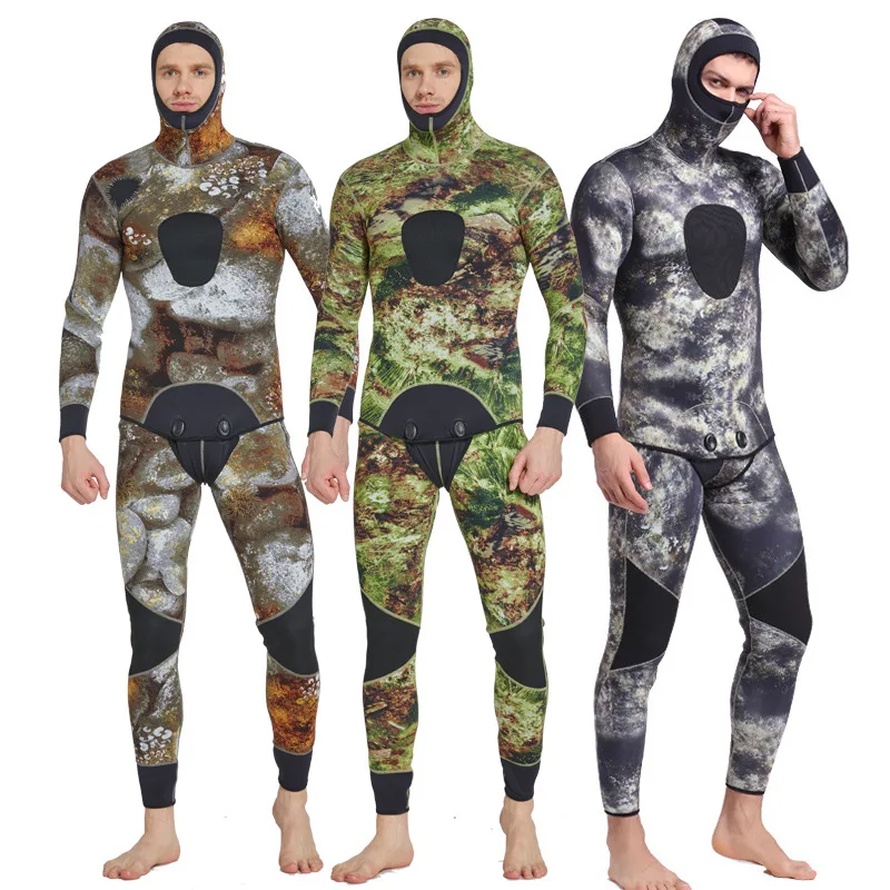 3MM Neoprene Wetsuit Split Body Surfing Suit men's Warm Winter Swimming Long Sleeved One Piece Swimsuit