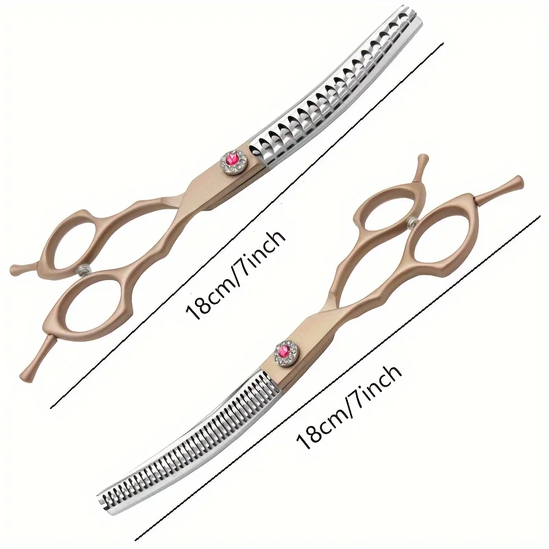 Dog Grooming Scissors 7Inch Curved V-shape Fishbone