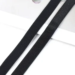 Nylon Elastic Bands - Soft Stretch Ribbon for DIY Sewing & Crafting (Black)