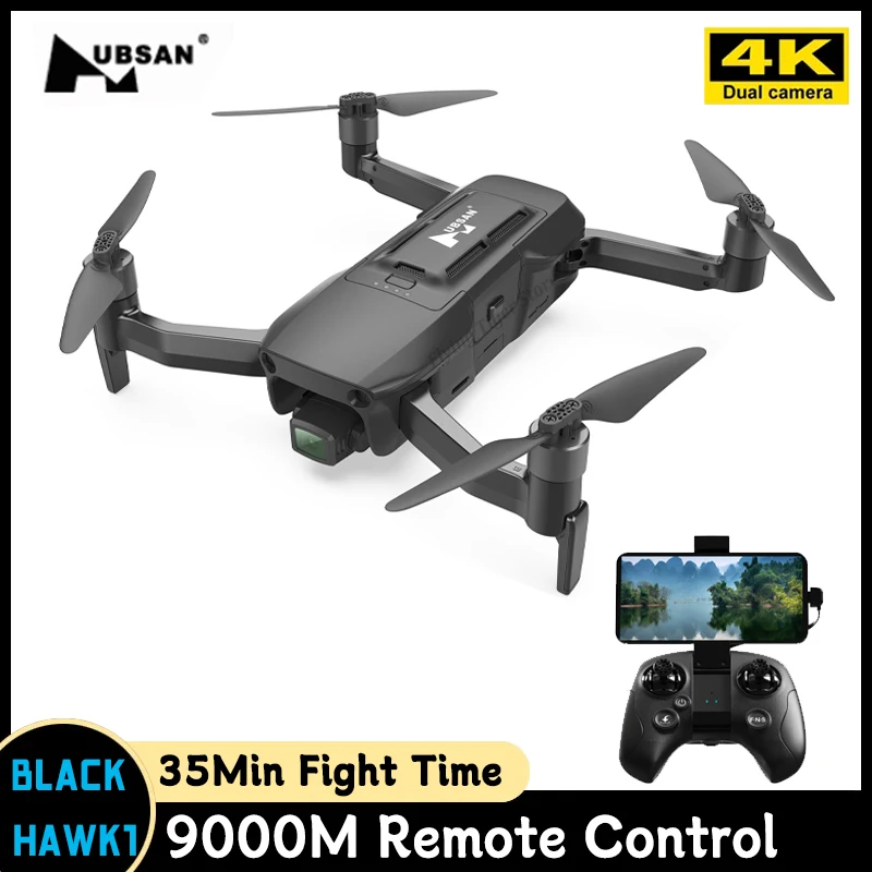 Hubsan Black Hawk 1 Drone 4k Profesional GPS 5G WIFI 9km Transmission 1/2.6 CMOS Gimbal Camera