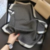 New Elegant Soft Satin Square Scarf For Women Stylish Round Ring Print Versatile Bandana Elegant Style Sunscreen Headscarf 1