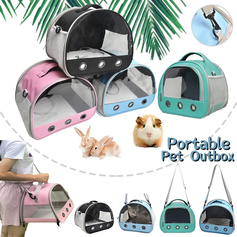 

Guinea Pig Carrier Portable Clear Parrot Transport Cage Reptile Travel Bag Small Pet Rabbit Bearded Dragon Outdoor