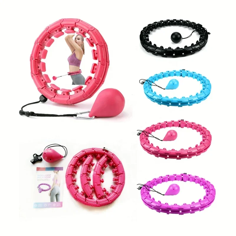 Adjustable Smart Hula Ring for Adults, Weighted Fitness Circle, 24 Detachable Knots, , Hot Selling, New
