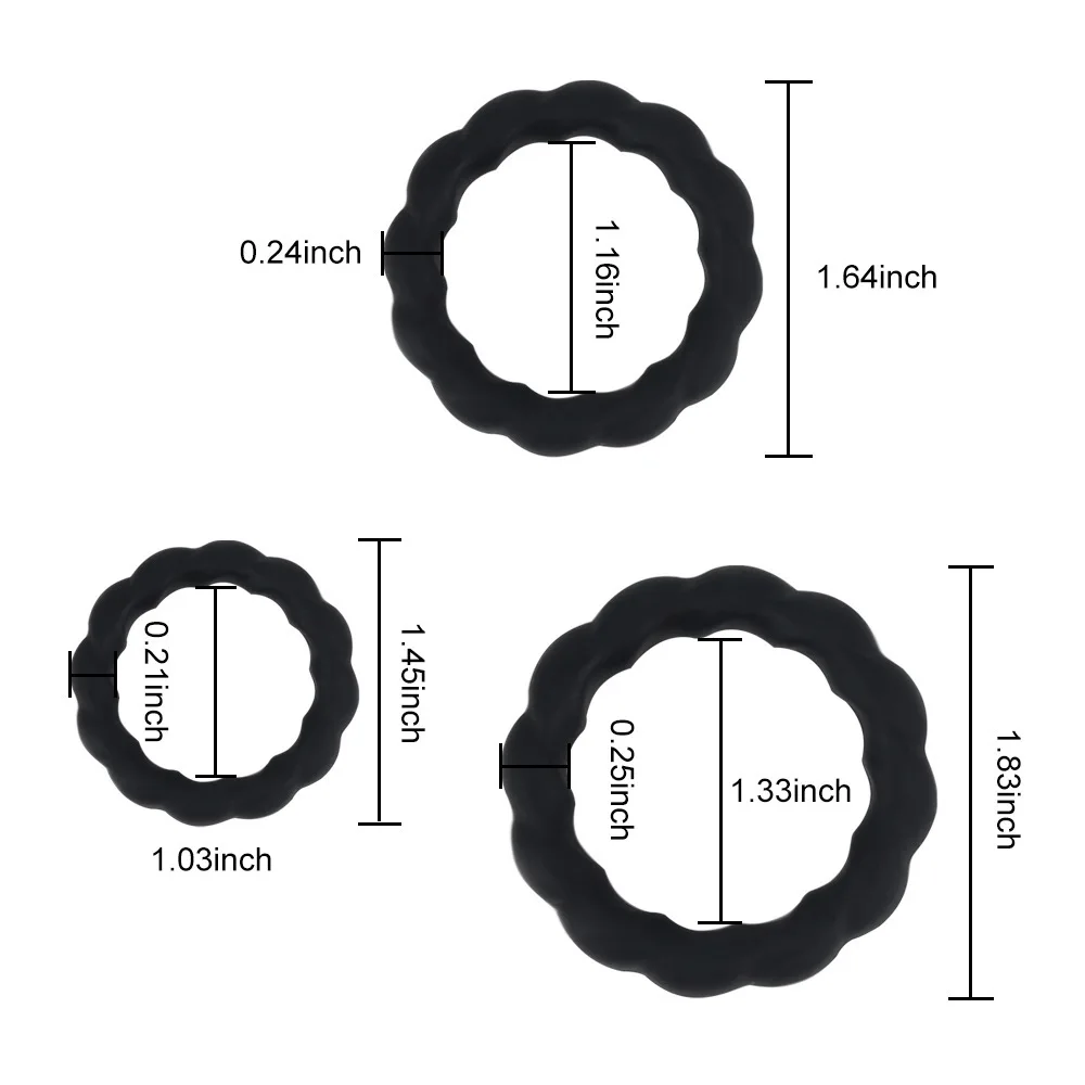 3pcs Silicone Semen Lock Ring Men Cock Rings Sex Toys Male Adult Luminous Locking Ring juguetes para adulltos