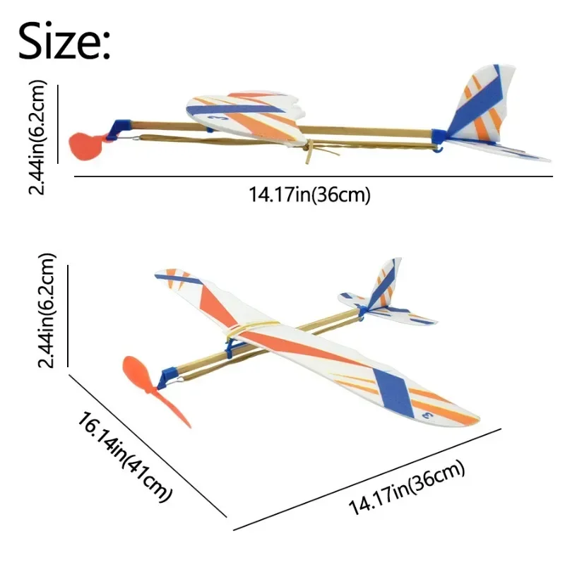 Rubber Band Airplane DIY Powered Glider Plane Assembly Model Novelty Aircraft DIY Hand Flying Glider Planes Assembly Model Toys 6