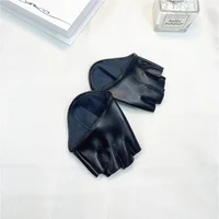 Gants demi-l'hypothèse en similicuir PU pour femmes, gants sans doigts, gants de personnalité, performance sur scène, danse, mode féminine 4